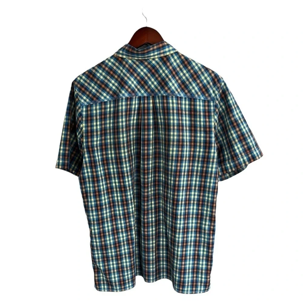 EUC The North Face Pearl Snap Button Plaid Men's Shirt Pockets Sz L
